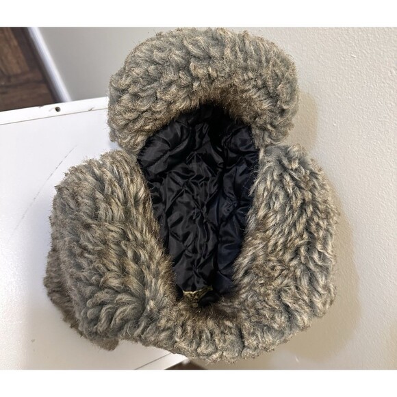 Dakota Dan Quilted Hat Ear Flaps Faux Fur One Size Fits Most Marine Digital Camo - Picture 4 of 5